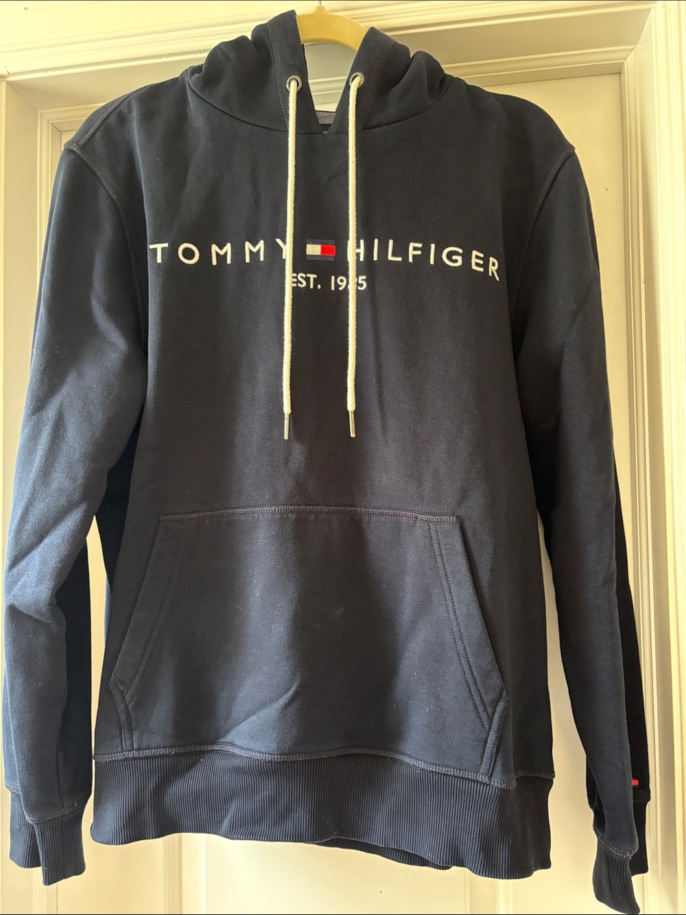 Tommy Hilfiger Navy Hoodie with Contrast Drawstrings